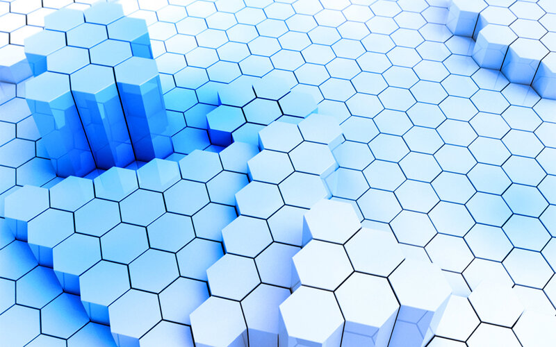 Blue Hexagonal Tiles — Calm, 3d Render, Hexagons
