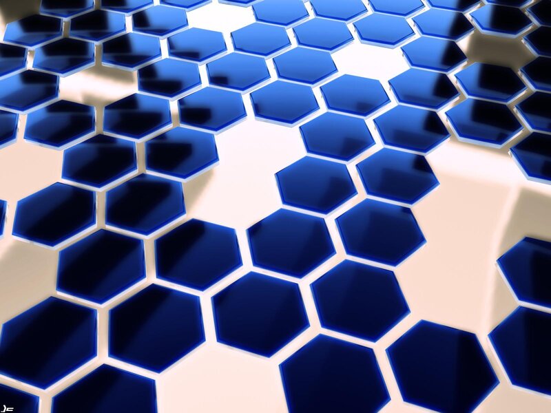 Blue Hexagonal Tiles — Geometric