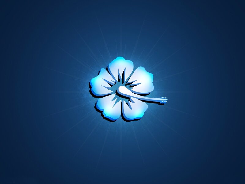 blue hibiscus flower logo