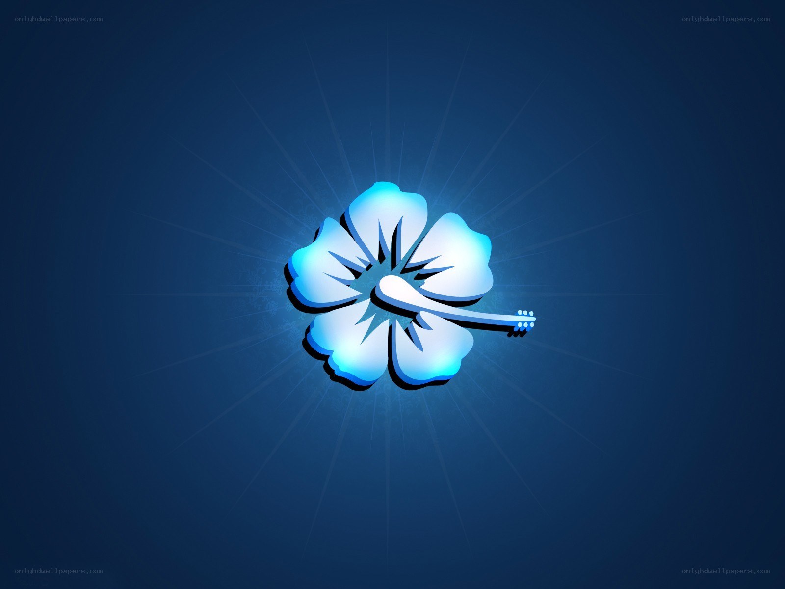 blue hibiscus flower logo