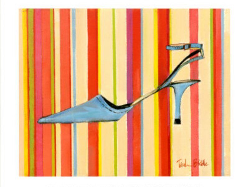 Blue High-heeled Shoe — Red