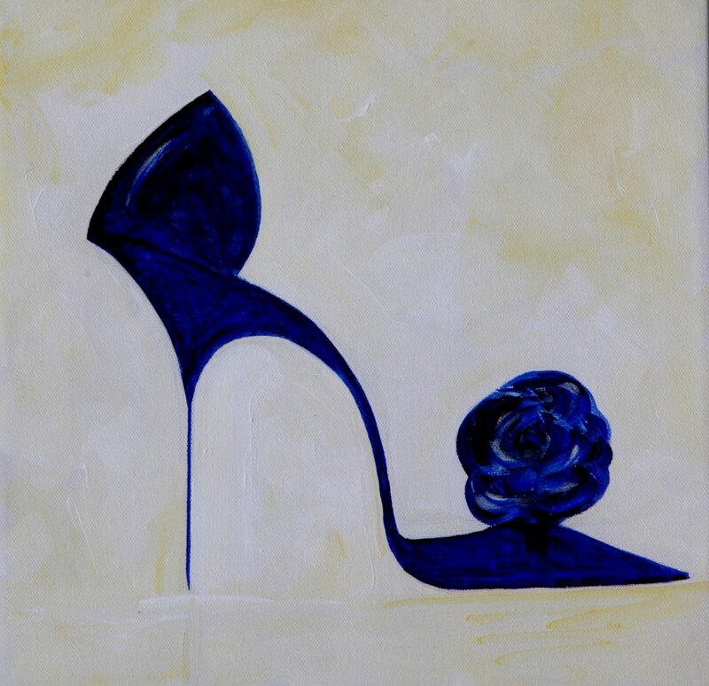 Blue High-heeled Shoe