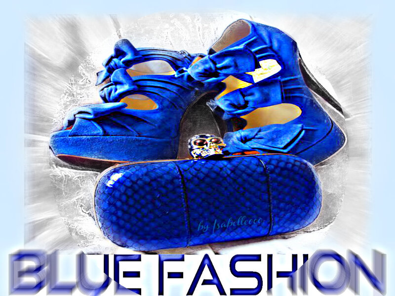 Blue High-heeled Shoes — Dramatic