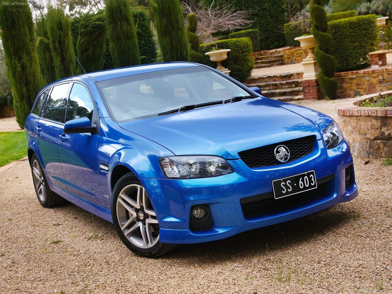 blue Holden Commodore station wagon
