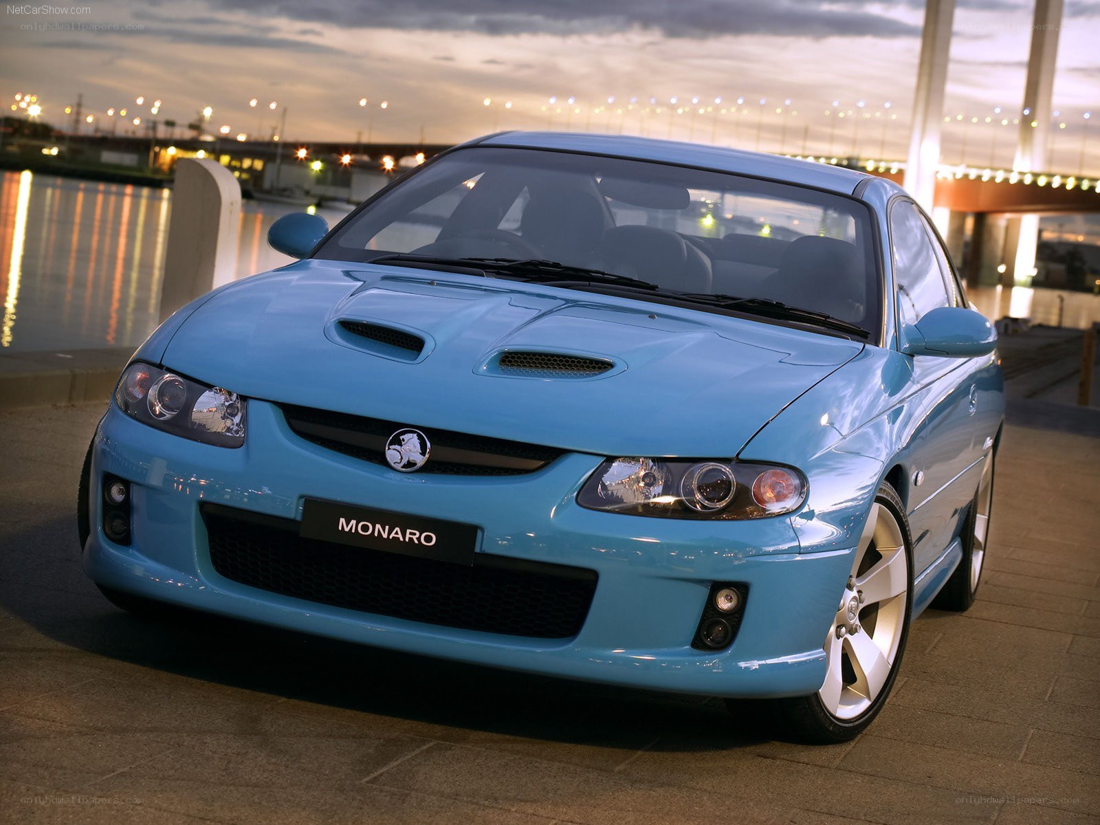 Blue Holden Monaro at dusk