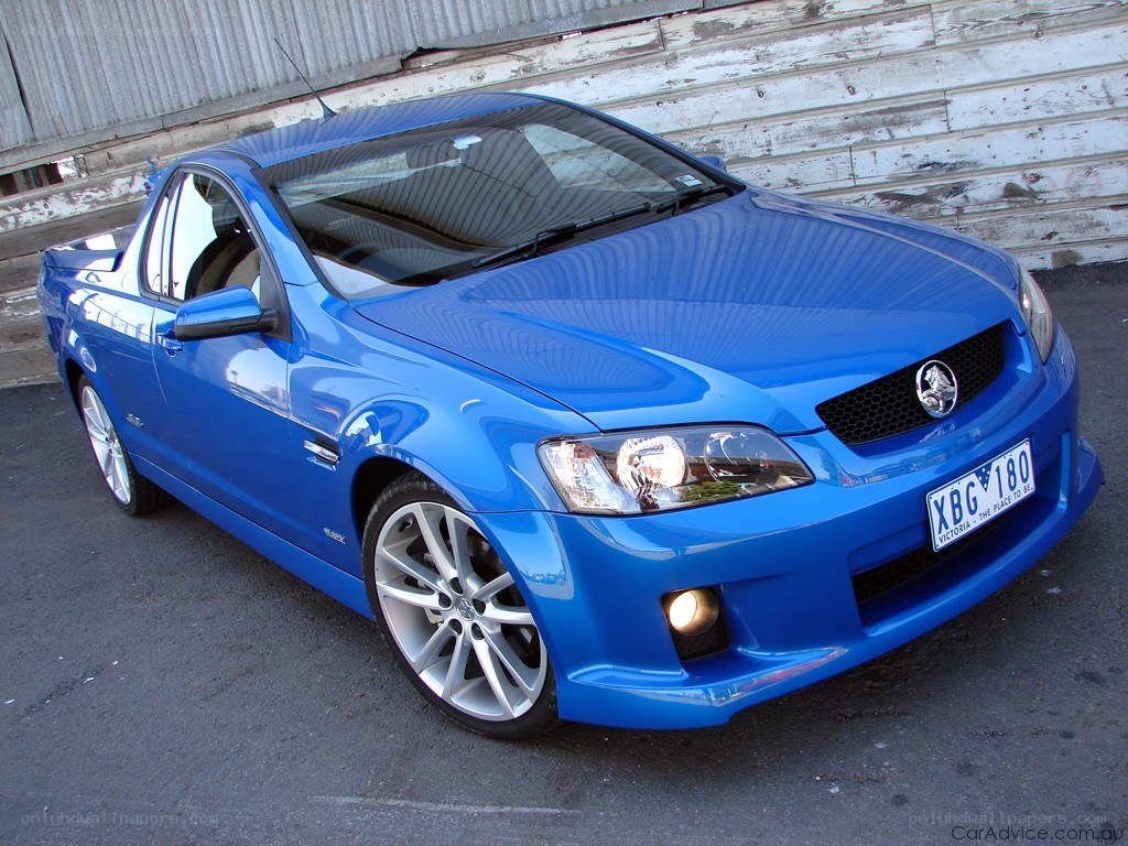 blue Holden utility truck