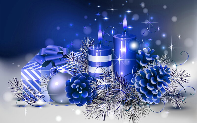Blue Holiday Arrangement