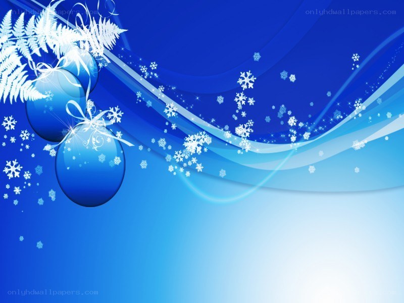 blue holiday background with ornaments