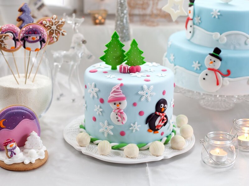 Blue Holiday Cake