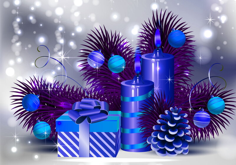 Blue Holiday Gift Arrangement — Festive