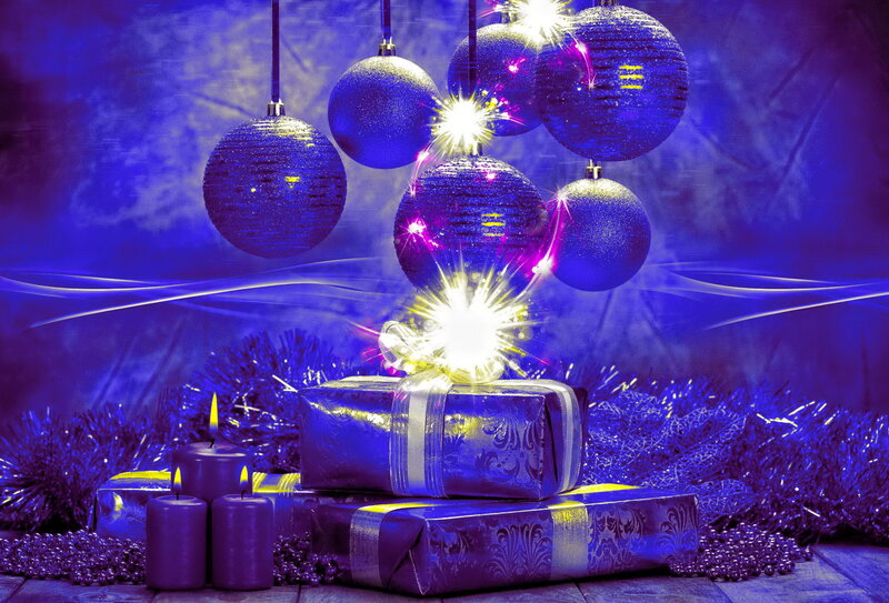 Blue Holiday Ornaments — Festive