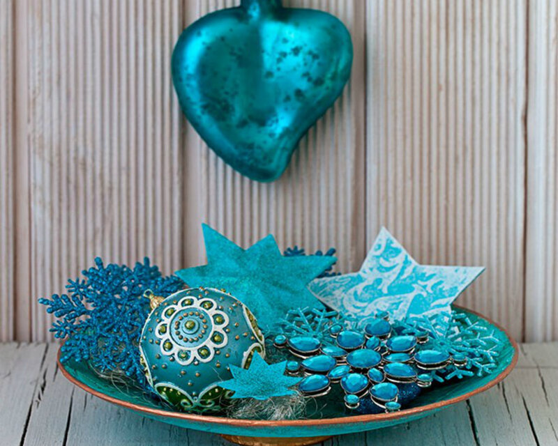 Blue Holiday Ornaments — Teal