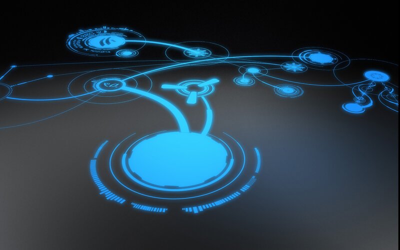 Blue Holographic Interface — Futuristic