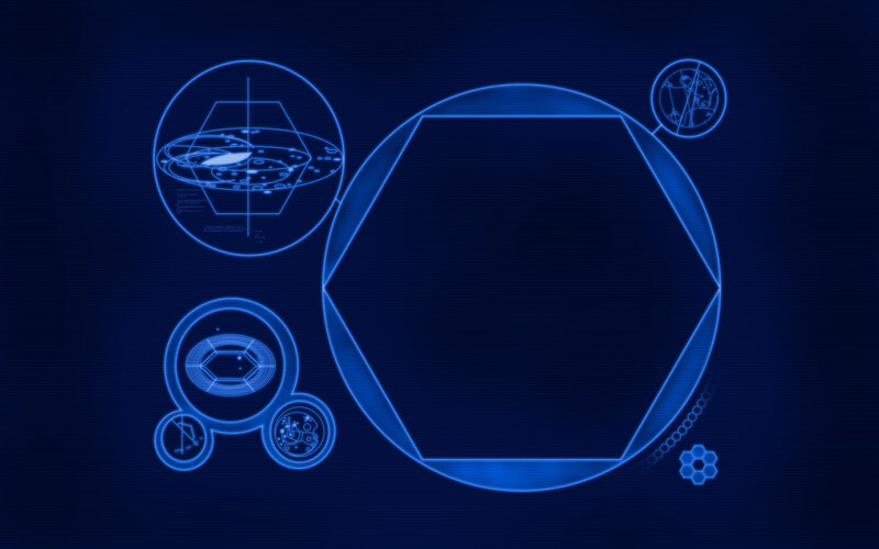 Blue Holographic Interface — Technological