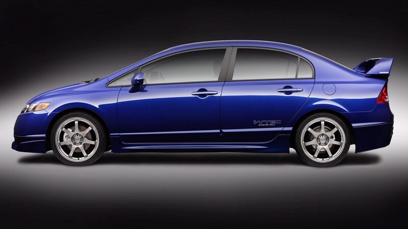 Blue Honda Civic — Dramatic, Photograph, Car, Wheels