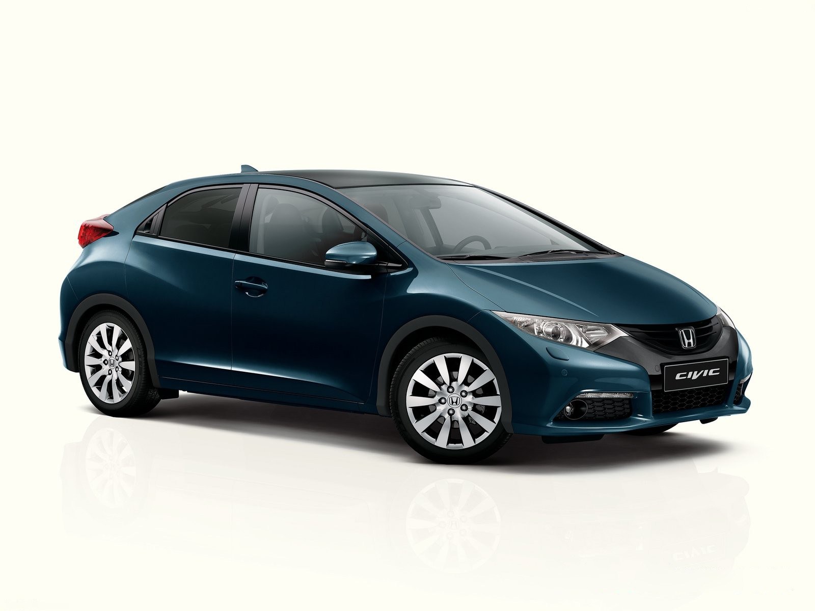 Blue Honda Civic hatchback