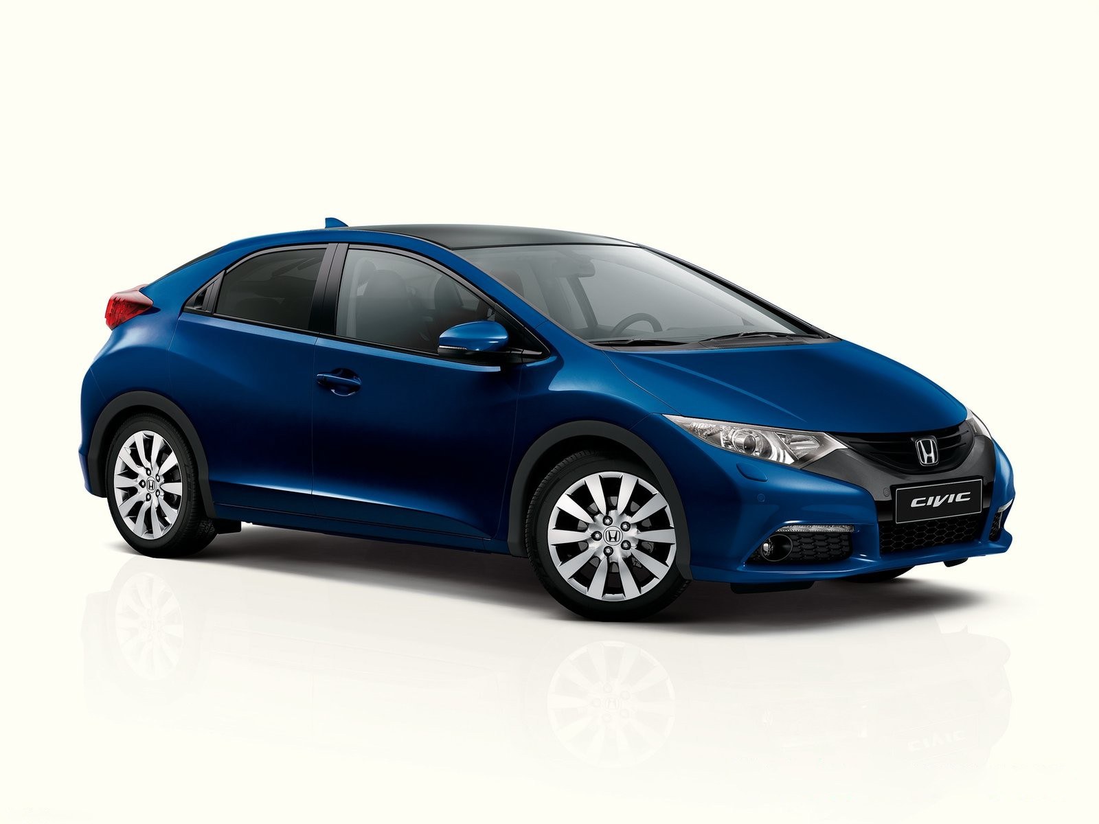 Blue Honda Civic hatchback