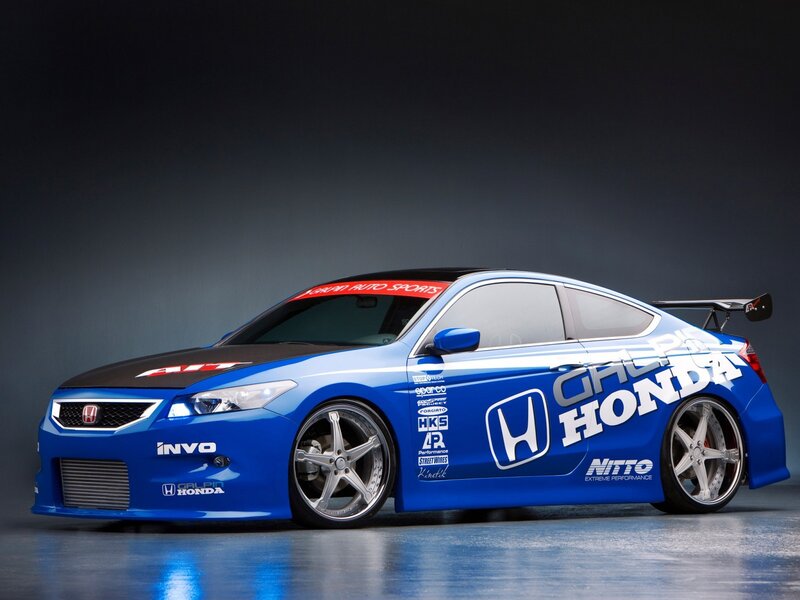 Blue Honda Civic race car