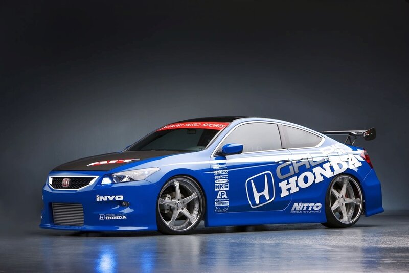 Blue Honda Civic race car