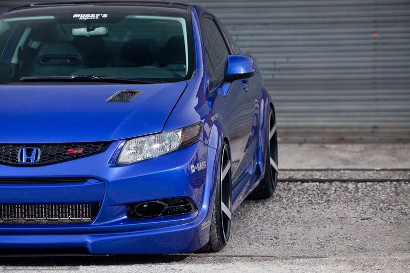 Blue Honda Civic Si — Dramatic, Photograph, Car, Grille