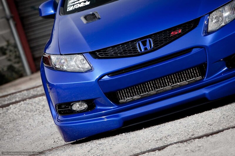 Blue Honda Civic Si — Dramatic, Photograph, Car