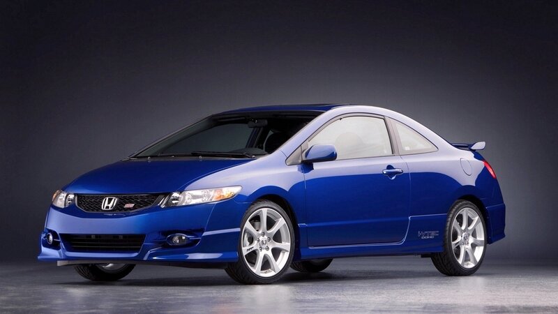 Blue Honda Civic Si — Dramatic, Photograph, Car, Wheels, Side Mirror