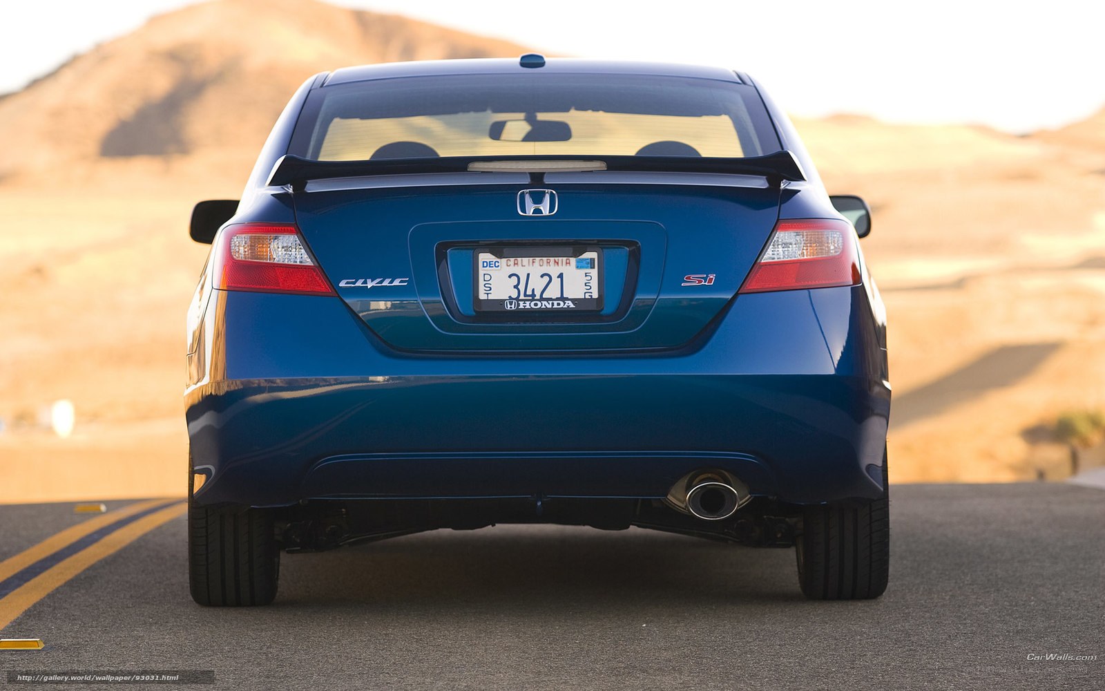 Blue Honda Civic Si rear view