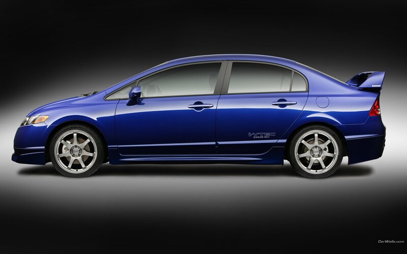 blue honda civic si sedan