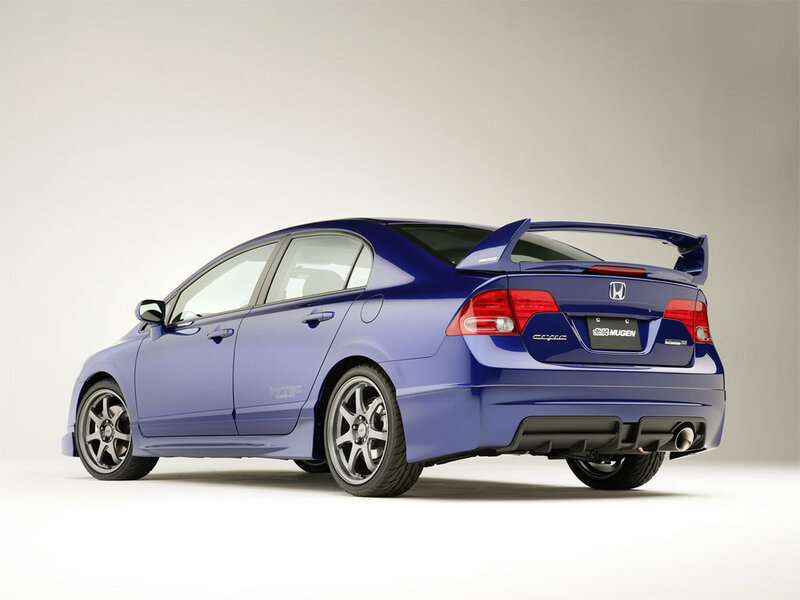 blue honda civic with mugen body kit