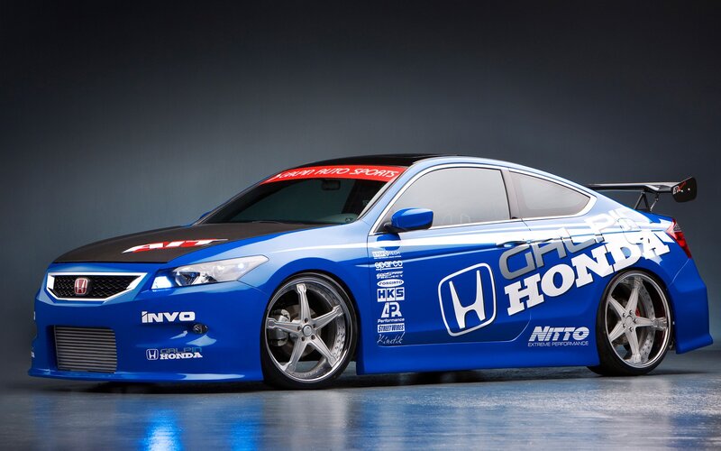 blue honda coupe with decals
