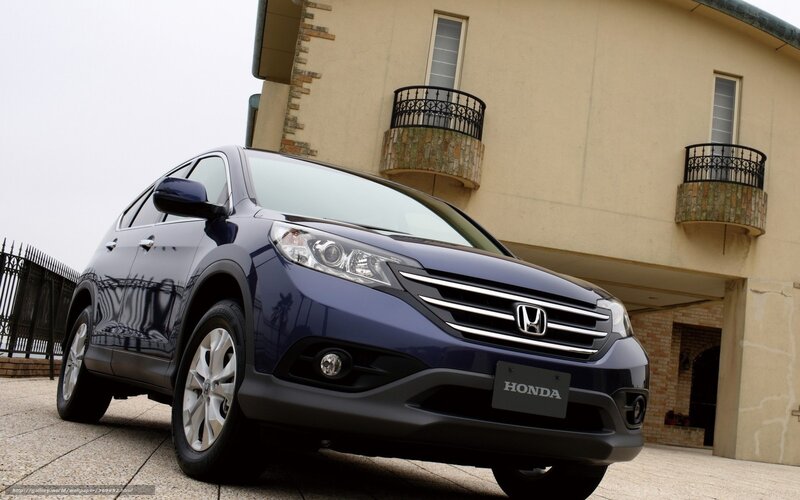 Blue Honda CR-V — Neutral, Photograph, Building