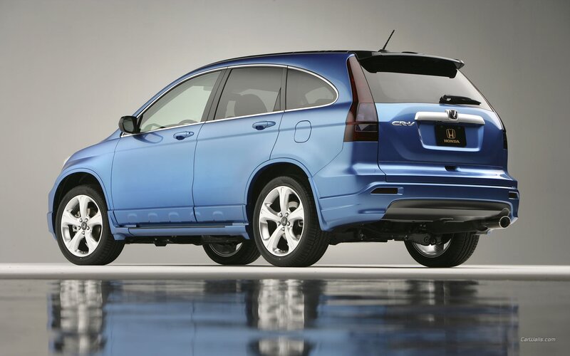 Blue Honda CR-V rear view