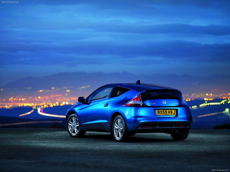 Blue Honda CR-Z at dusk