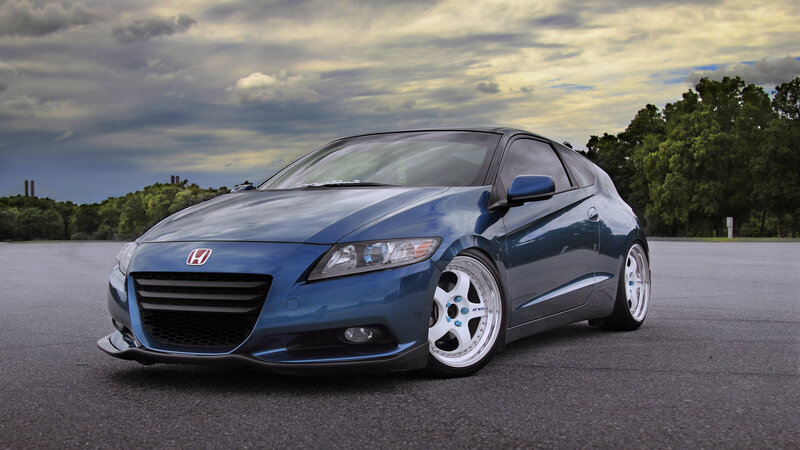 Blue Honda CR-Z — Dramatic, Sunset