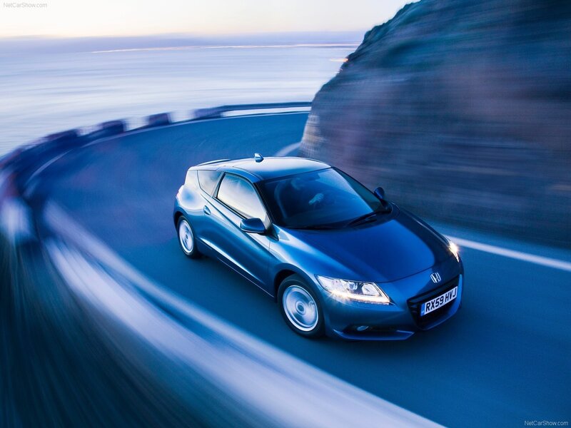 Blue Honda CR-Z on coastal road