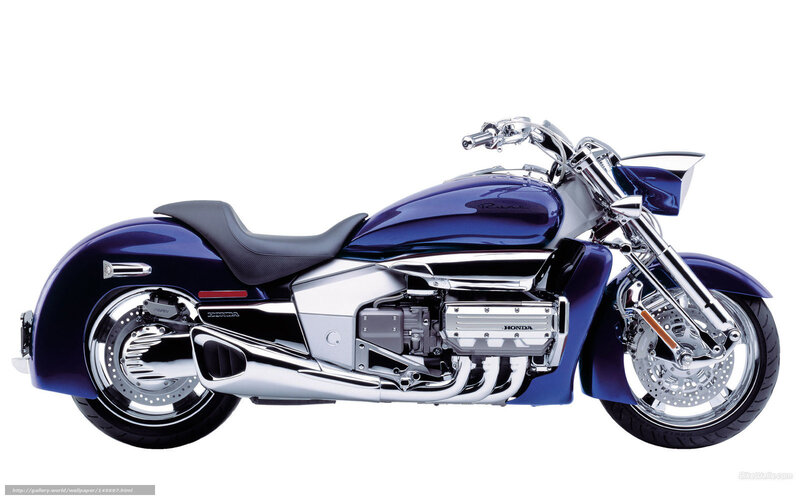 Blue Honda Cruiser Motorcycle — Neutral, Photograph