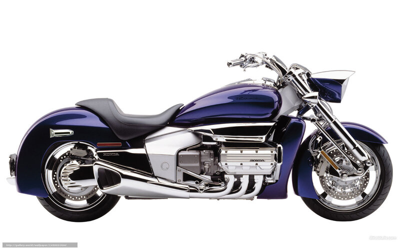 Blue Honda Cruiser Motorcycle — Neutral