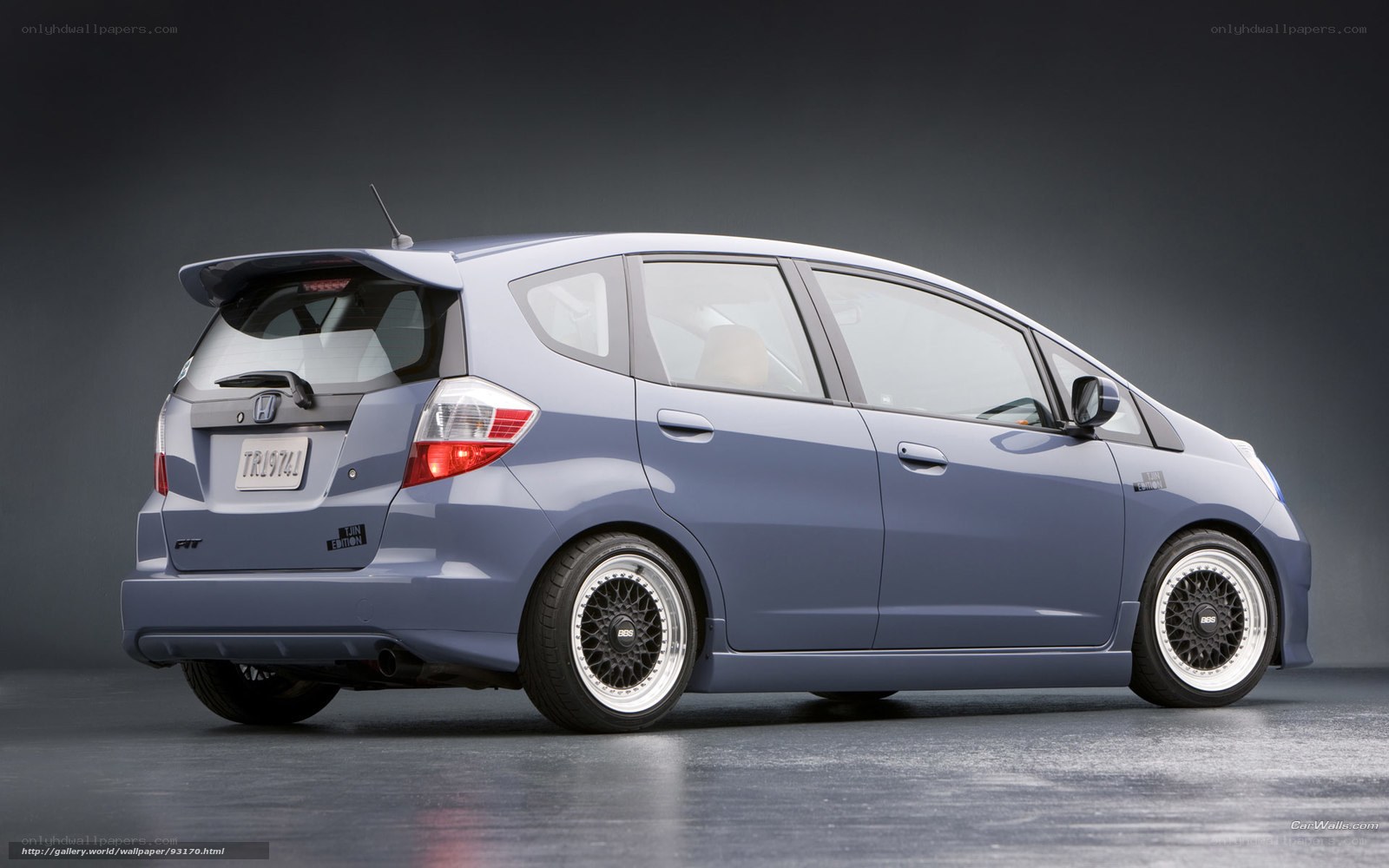 blue honda fit hatchback