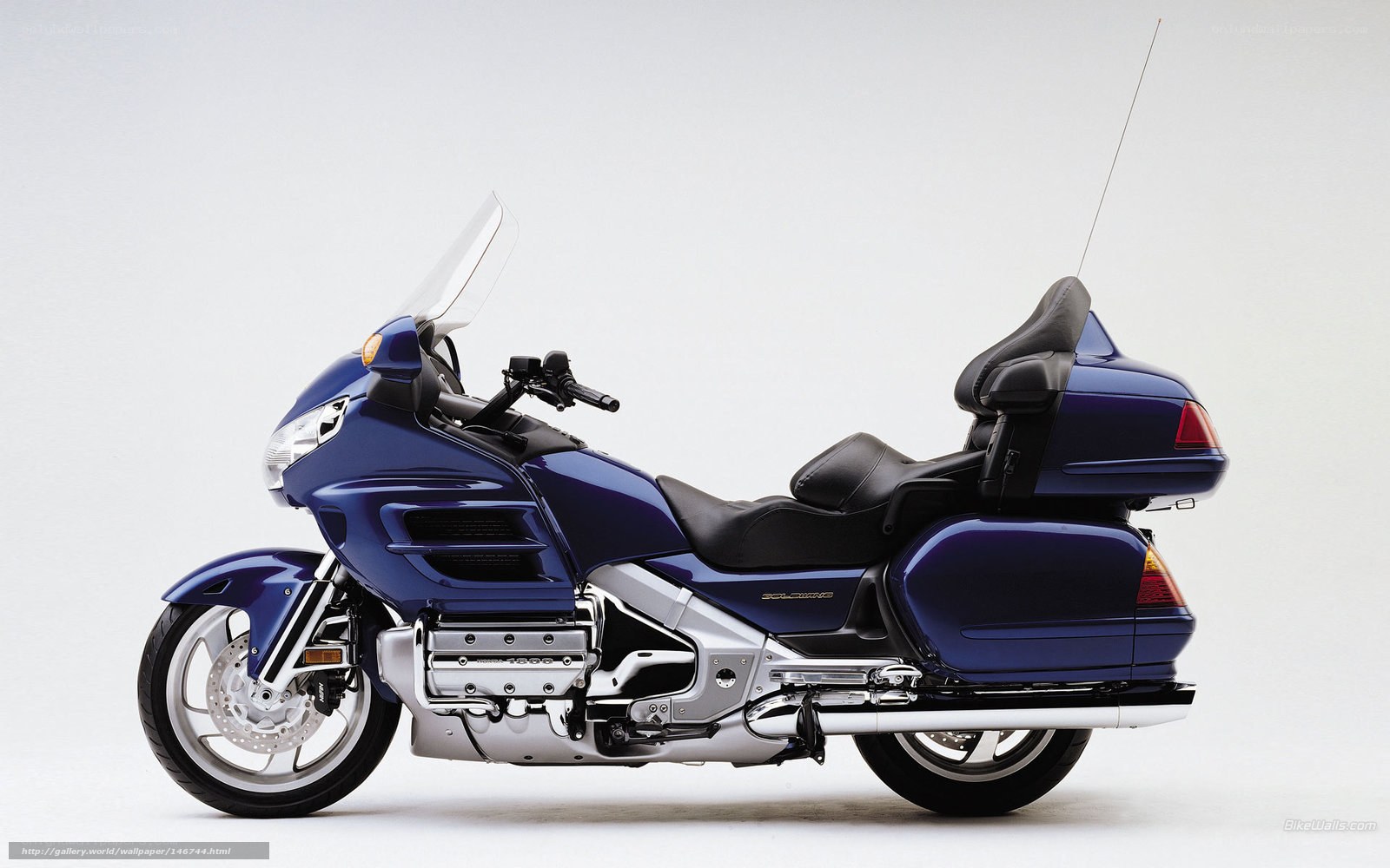 Blue Honda Gold Wing motorcycle