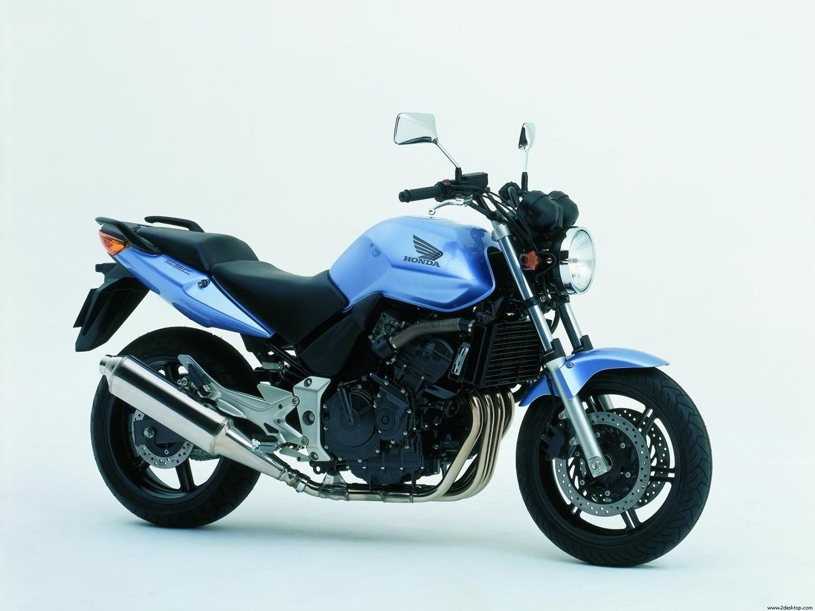blue Honda motorcycle