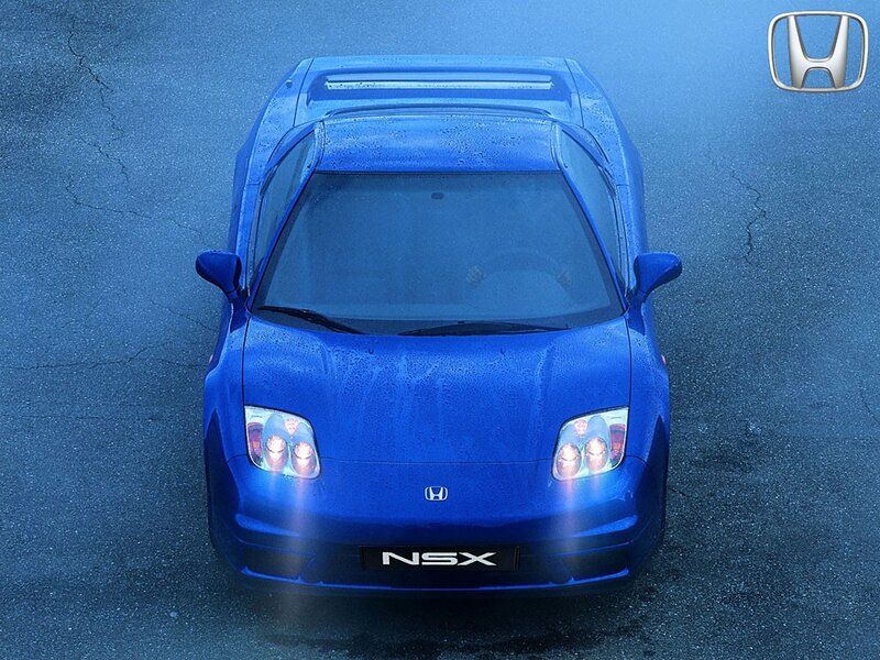 Blue Honda NSX Car — Dramatic, Photograph, Logo
