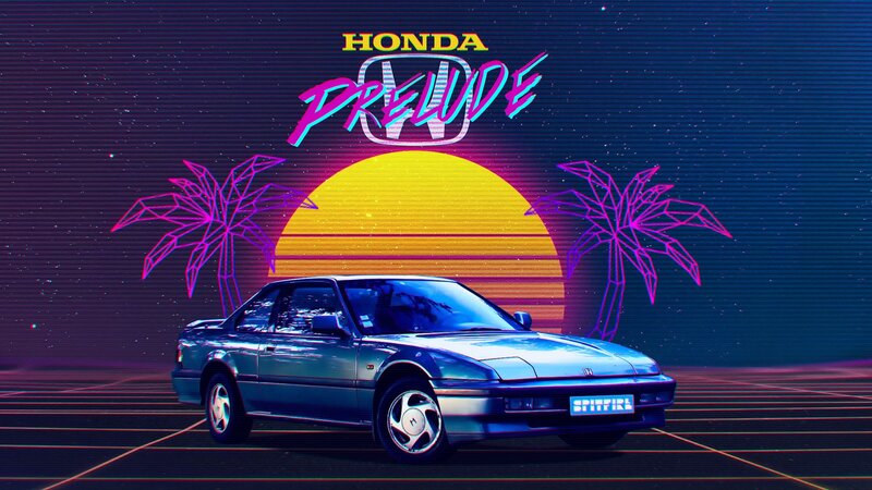 Blue Honda Prelude — Purple
