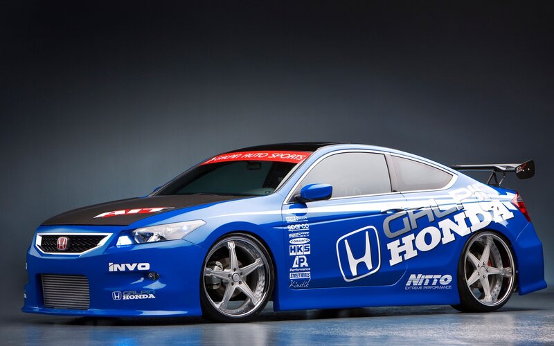 blue honda race car
