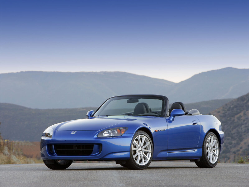 Blue Honda S2000 convertible