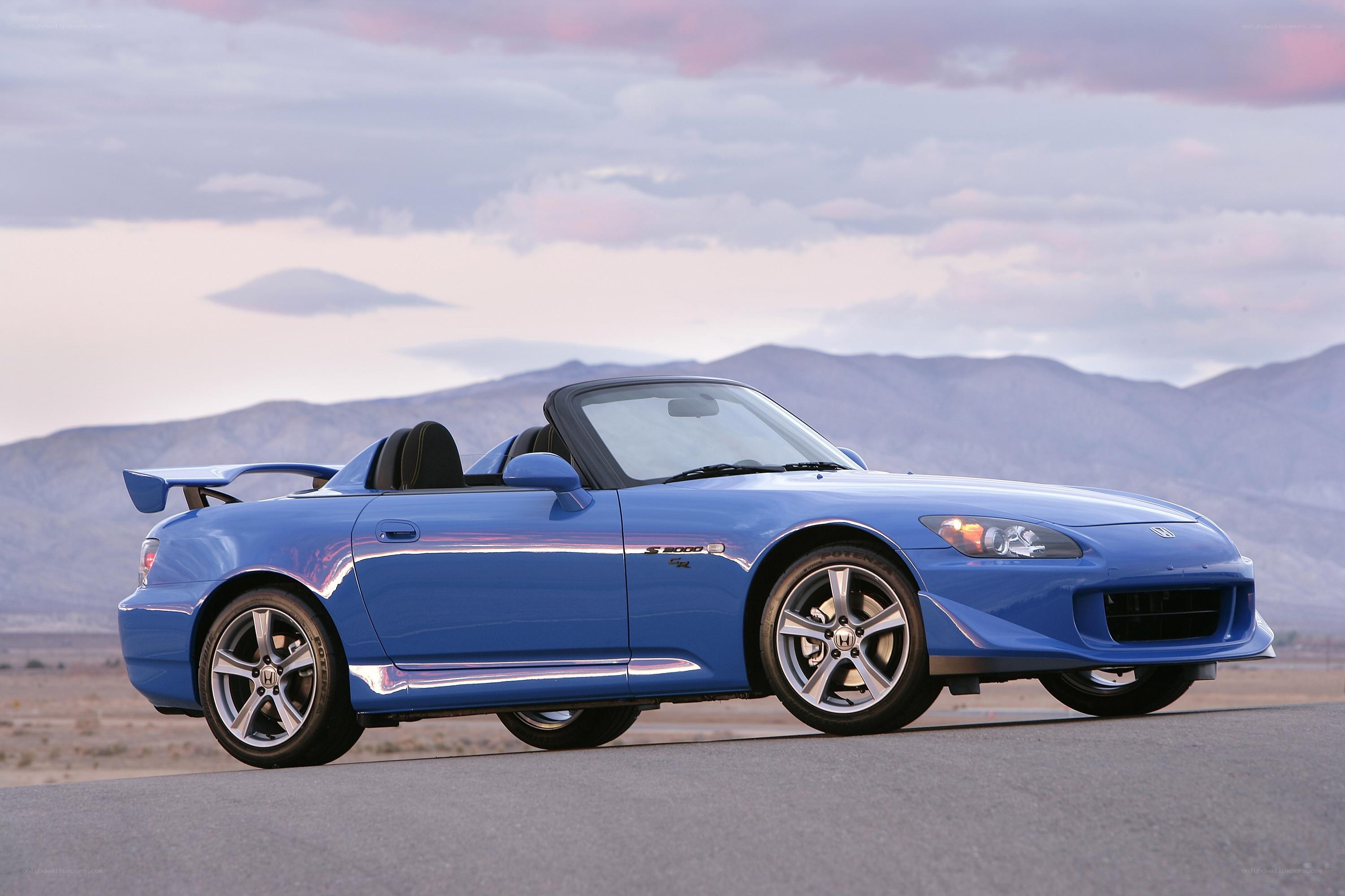Blue Honda S2000 convertible