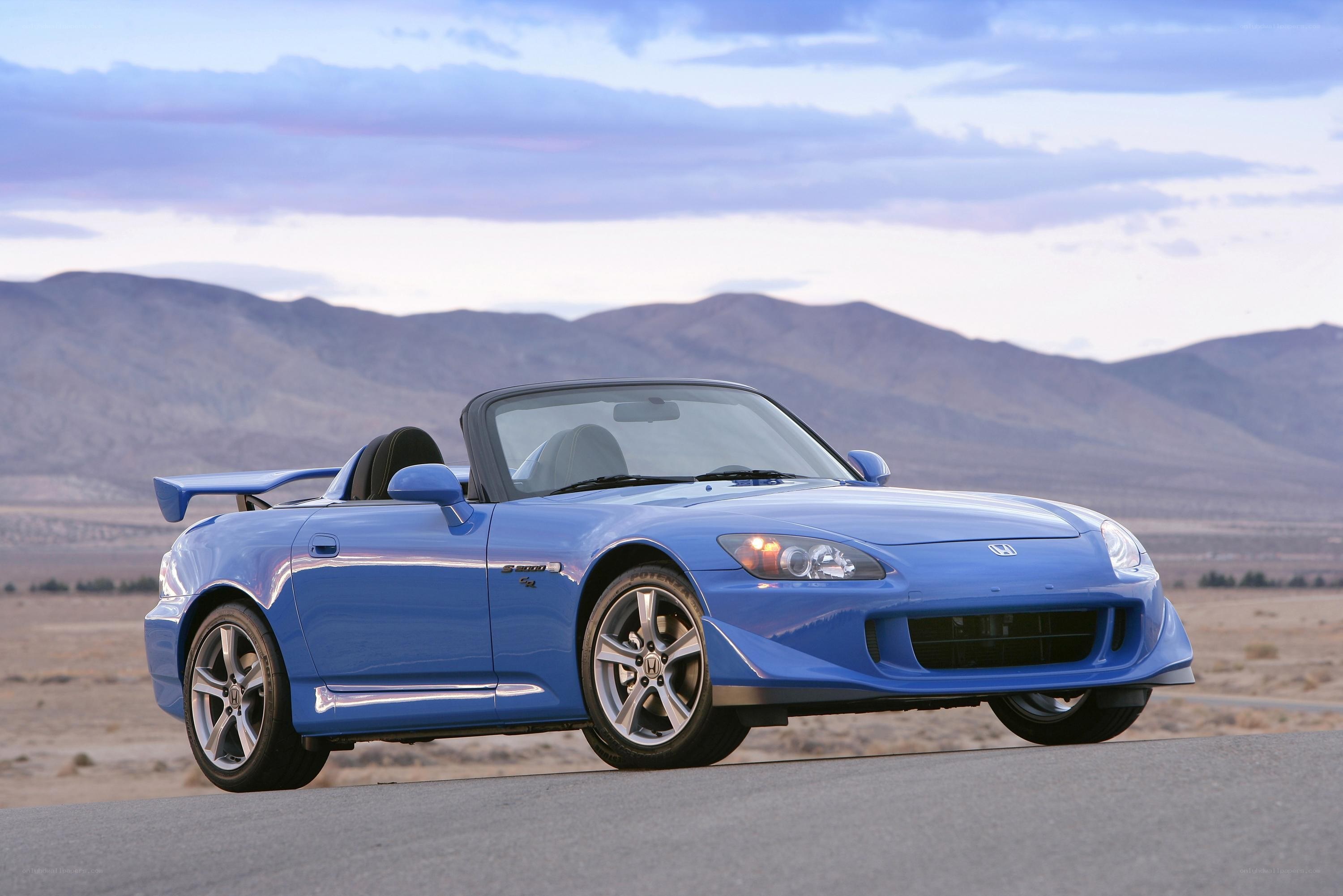 Blue Honda S2000 convertible