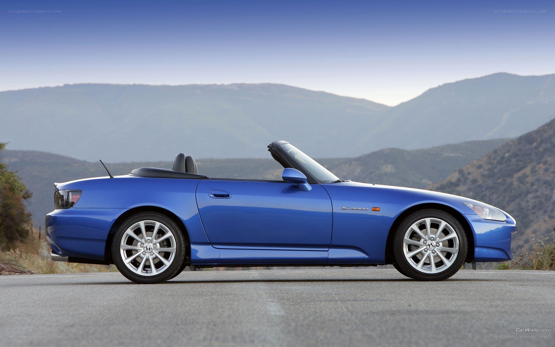 blue honda s2000 convertible
