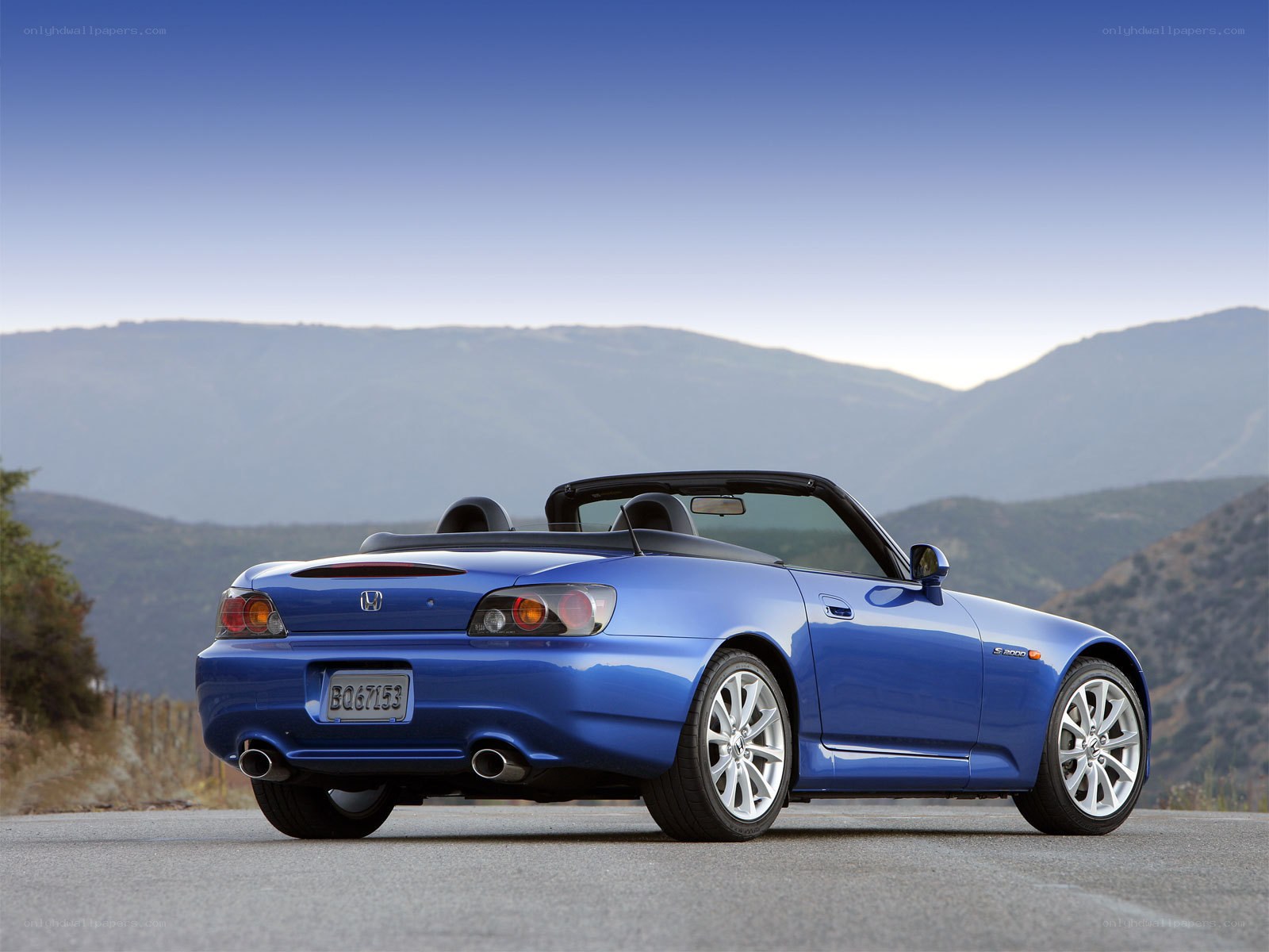 Blue Honda S2000 convertible