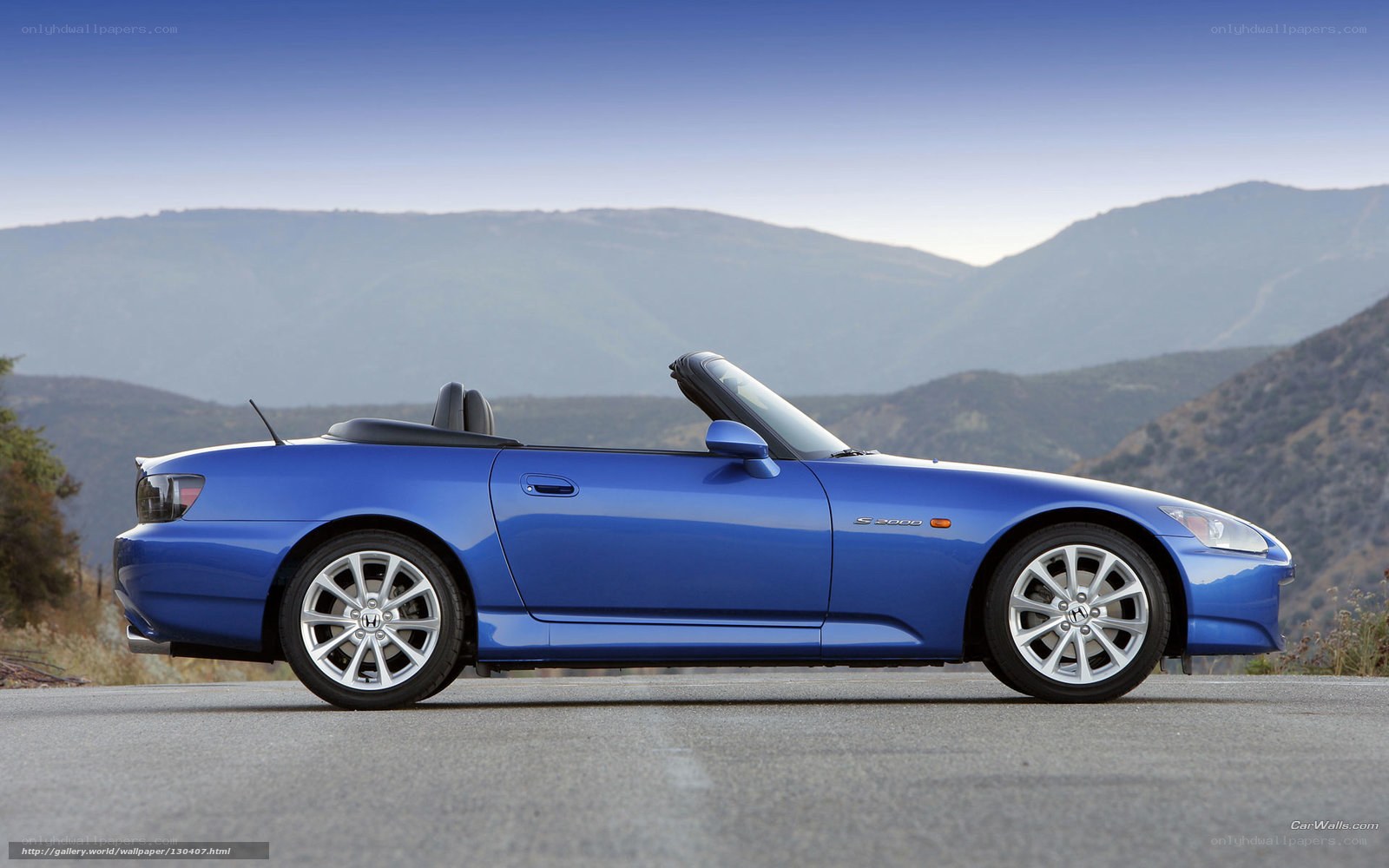 Blue Honda S2000 convertible