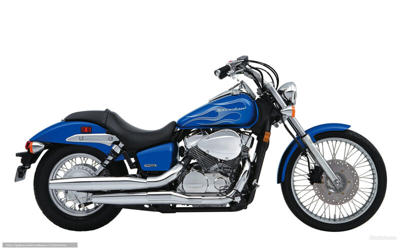 Blue Honda Shadow motorcycle